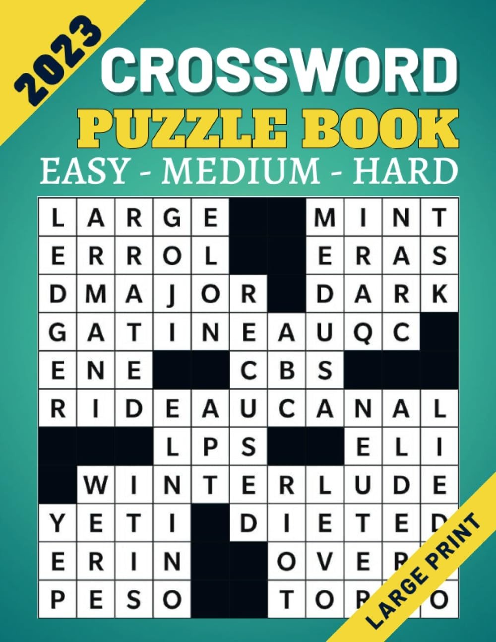 Crossword Puzzle Book Large Print: 90 Easy Medium and Hard Print…