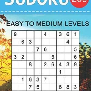 200 Sudoku Puzzles Books Easy To Medium Levels: Brain Games For Adul - VERY GOOD