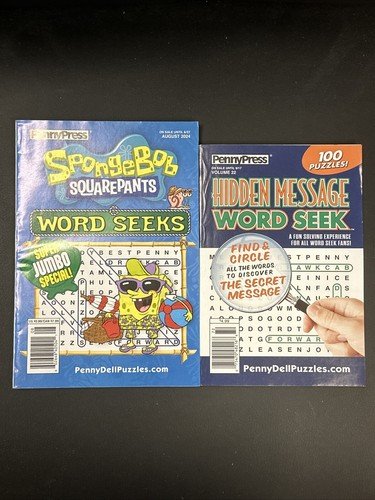 Sponge Bob Square Pants Word Seek Puzzle Books Hidden Message Word Seek Together