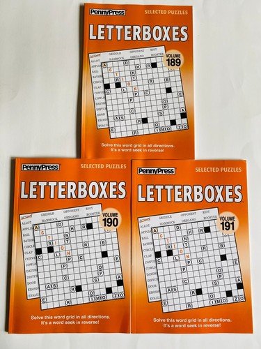 Lot 3 LETTERBOXES Penny Press Selected Variety Puzzles Dell Tanglewords 189-191