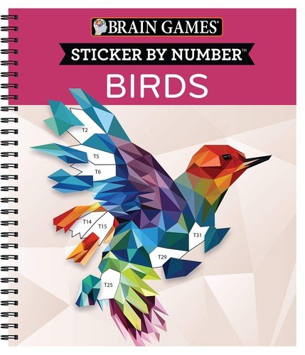 Brain Games – Sticker by Number: Birds (28 Images to Sticker)
