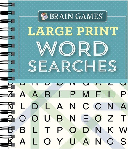 Brain Games – Large Print Word Searches (Teal) – spiral_bound Publications I…