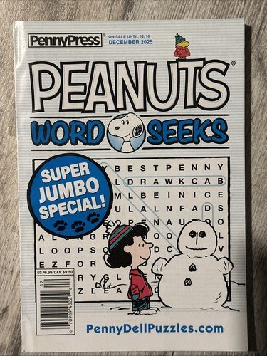Peanuts Snoopy Word Seeks Puzzles Book by Penny Press Dec 2025