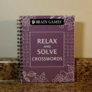 Brain Games - Relax and Solve Crosswords Spiral Bound NEW