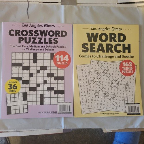 CROSSWORDS Puzzles & Word Search: Los Angeles Times Magazine 2026 ~ Lot Of 2