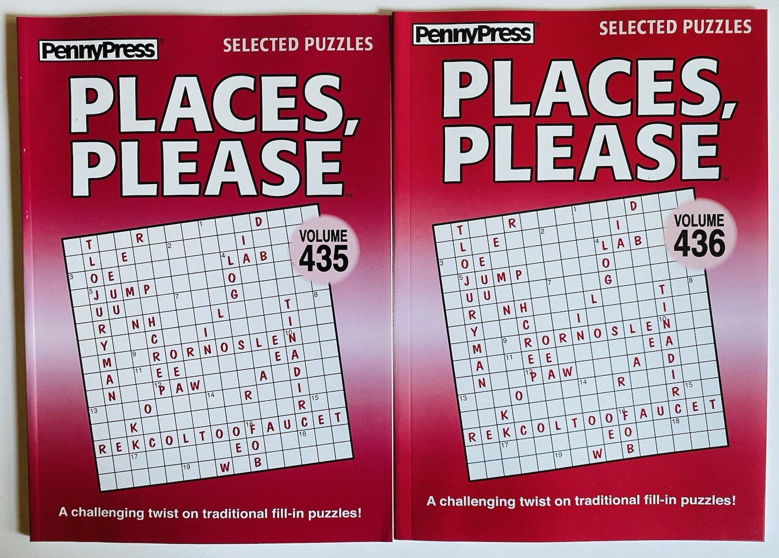 Lot of 2 PLACES PLEASE fill In Ins Penny Press Selected Variety Puzzles Dell