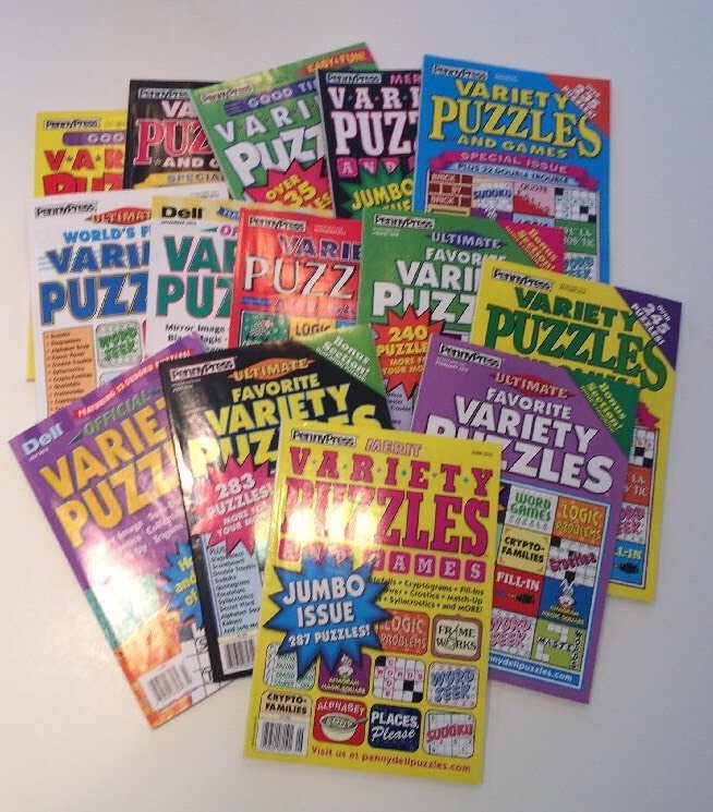 Lot of 4 Penny Press Variety Puzzles DELL Word Games Favorite 2018 or newer