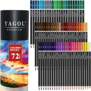 Yagol Colored Pencils for Adult Coloring Books, 72 Color Pencil Set, Soft Cor...