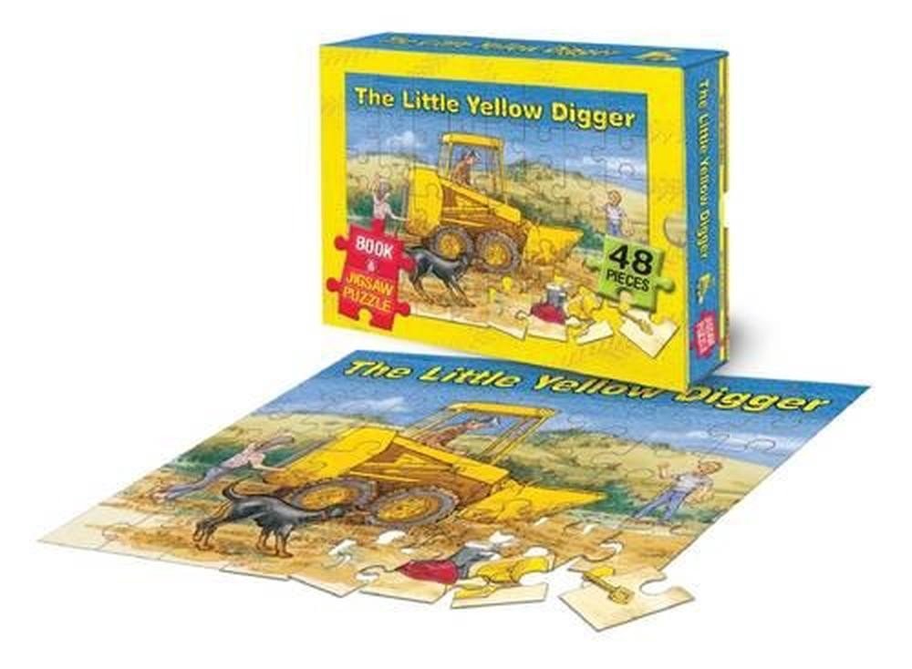The Little Yellow Digger Book and Jigsaw Puzzle by Betty Gilderdale (English) Pa