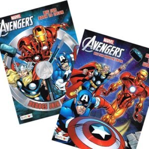 2PC Set Marvel Avengers Activity Coloring Book Iron Man Thor Hulk and More!