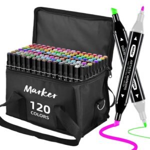 120 Alcohol Markers for Adult Coloring Books, Dual Tip Art Markers for Adults...
