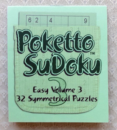 Poketto SuDoku Easy Volume 3 Edition ~ Pocket sized Sudoku Puzzle Book