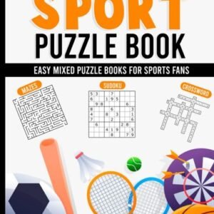 Sports Puzzle Book for Adults and Seniors Large Print, Over 100