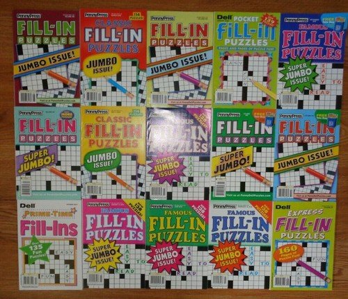 Lot of 10 Penny Press Fill-Ins Puzzle Books Express Famous Pocket Jumbo Unsorted