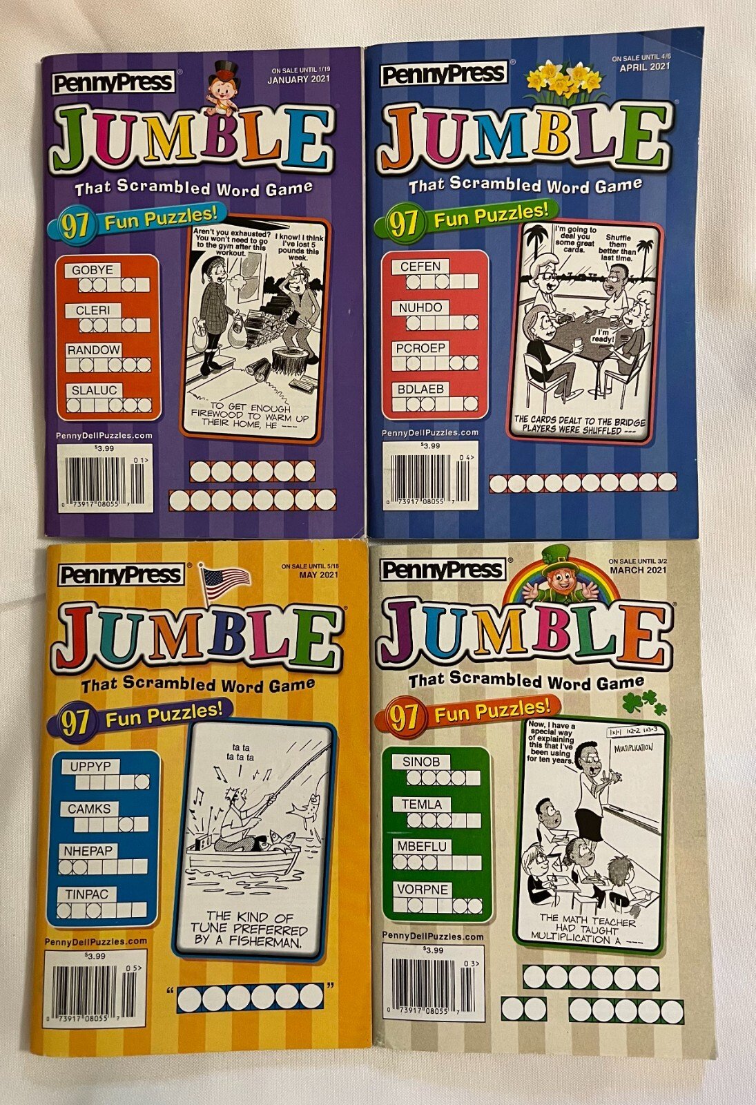 Lot of (4) Penny Press Jumble That Scrambled Word Game Puzzle Books 2021