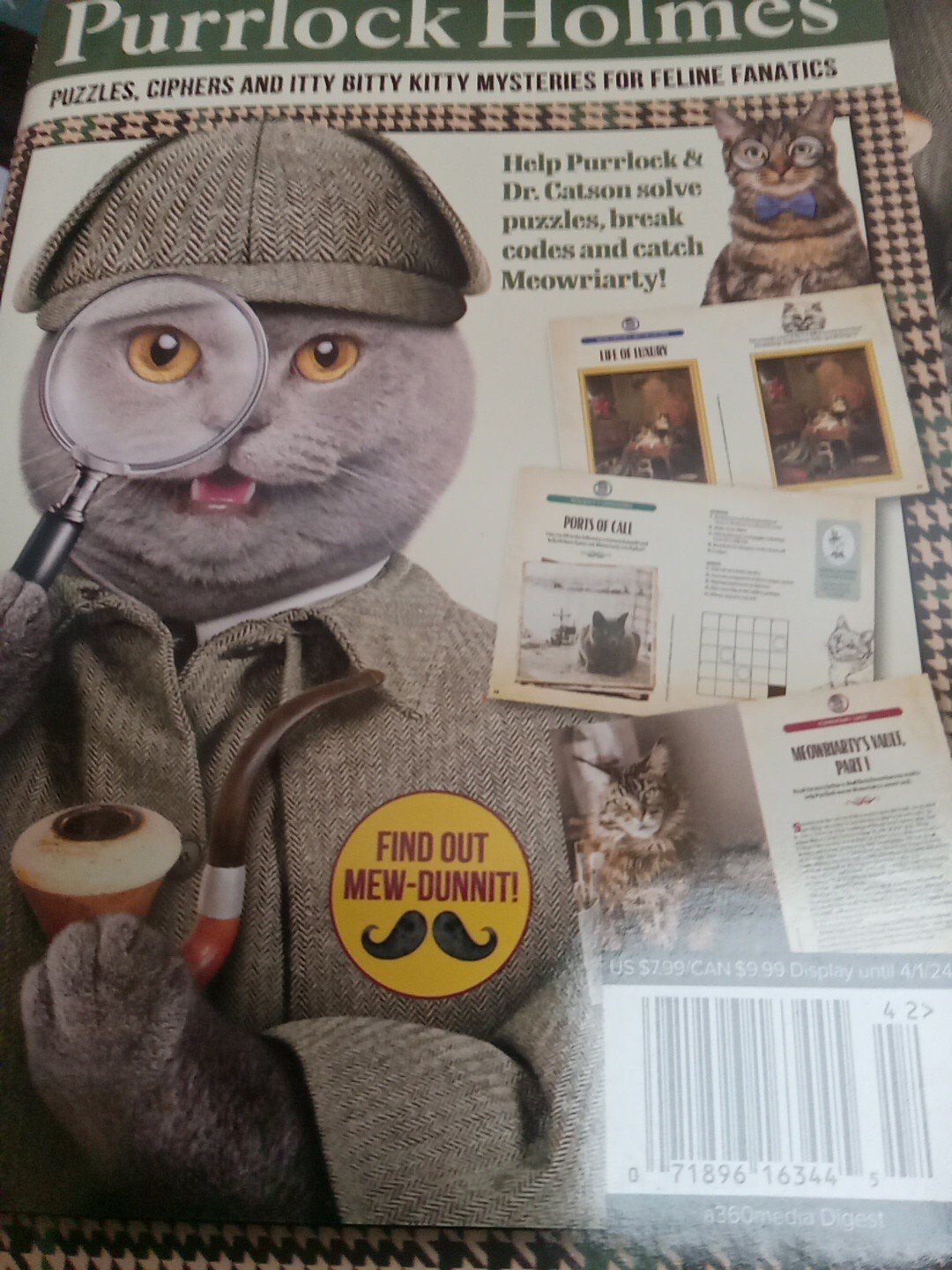 Purrlock Holmes Cat Pawzzles Puzzles Ciphers & Itty Bitty Kitty Mysteries