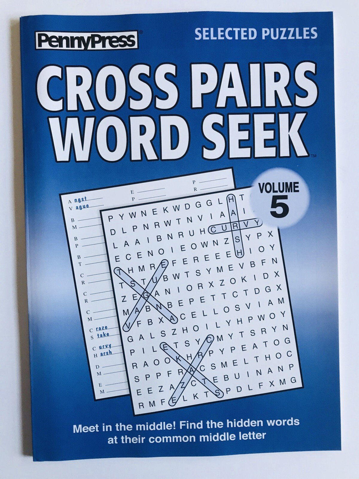 Volume 5 CROSS PAIRS Word Search Seek Find Penny Press Selected Puzzles Variety