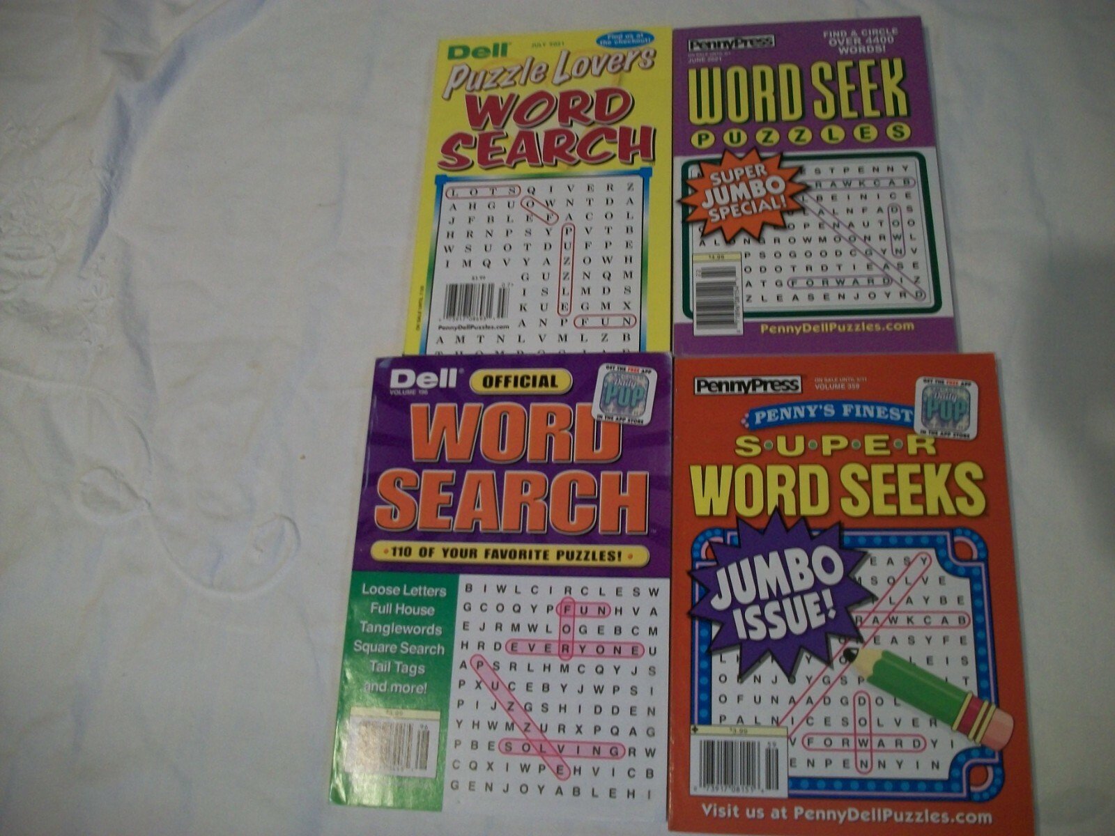 4 Dell Penny Press Word Search Seek Puzzle Books Penny’s Finest ~ Puzzle Lovers
