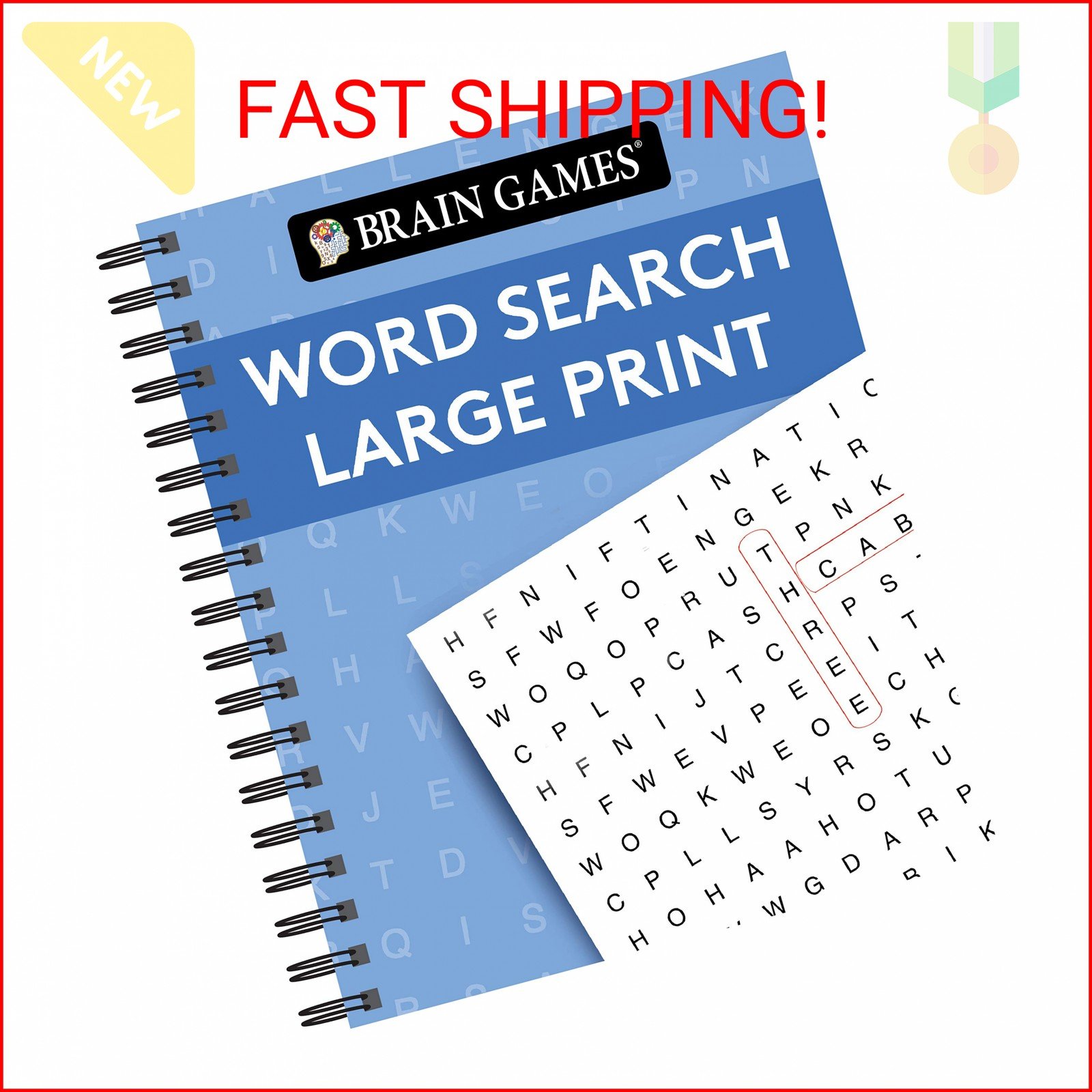 Brain Games – Word Search Large Print (Blue) (Brain Games Large Print)