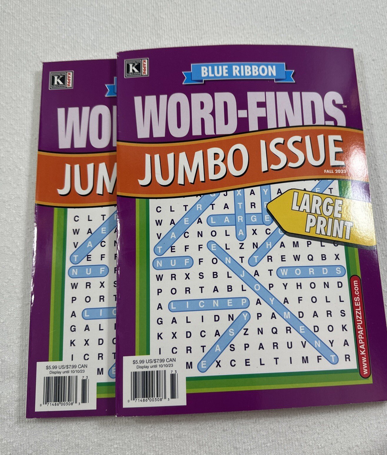 Lot of 2 Jumbo Issue Words Finds CROSSWORD puzzle books Large Print