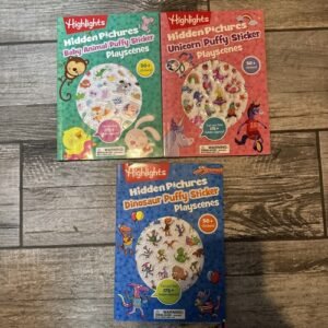 Highlight Dinosaur + AnimalUnicorn  Puffy Sticker Playscenes Paperback Playscene