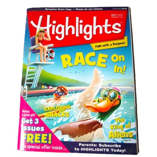 Highlights Magazine for Children July 2018 Stories, Puzzles, Crafts, Recipes