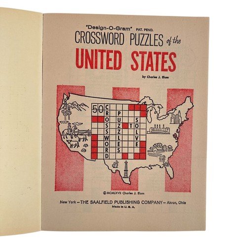 Design-O-Gram 1967 Crossword Puzzles Of United States Book USA Vintage Unused