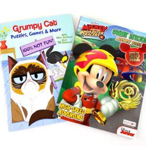 Grumpy Cat & Mickey Mouse Activity Sticker Books Puzzles, Games & More