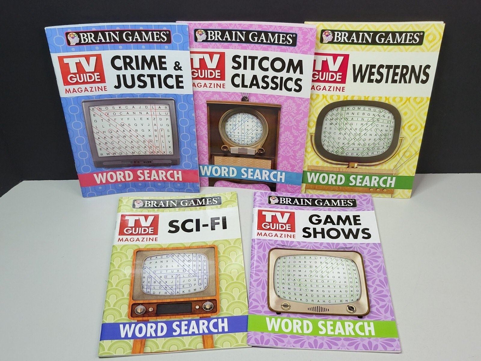 Tv Guide Magazine Word Search Books Brain Games Lot Of 5