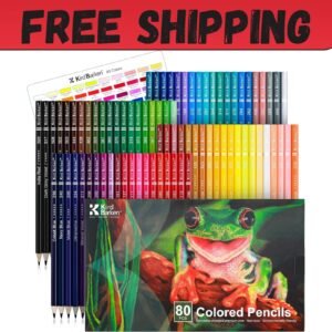 80 Colored Pencils, Soft Core Color Pencil Set for Adult Coloring Books Artist..