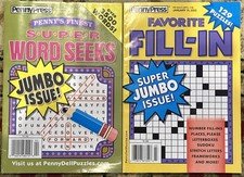 2 Puzzle Books Penny Press Super Word Seeks And Favorite Fill In