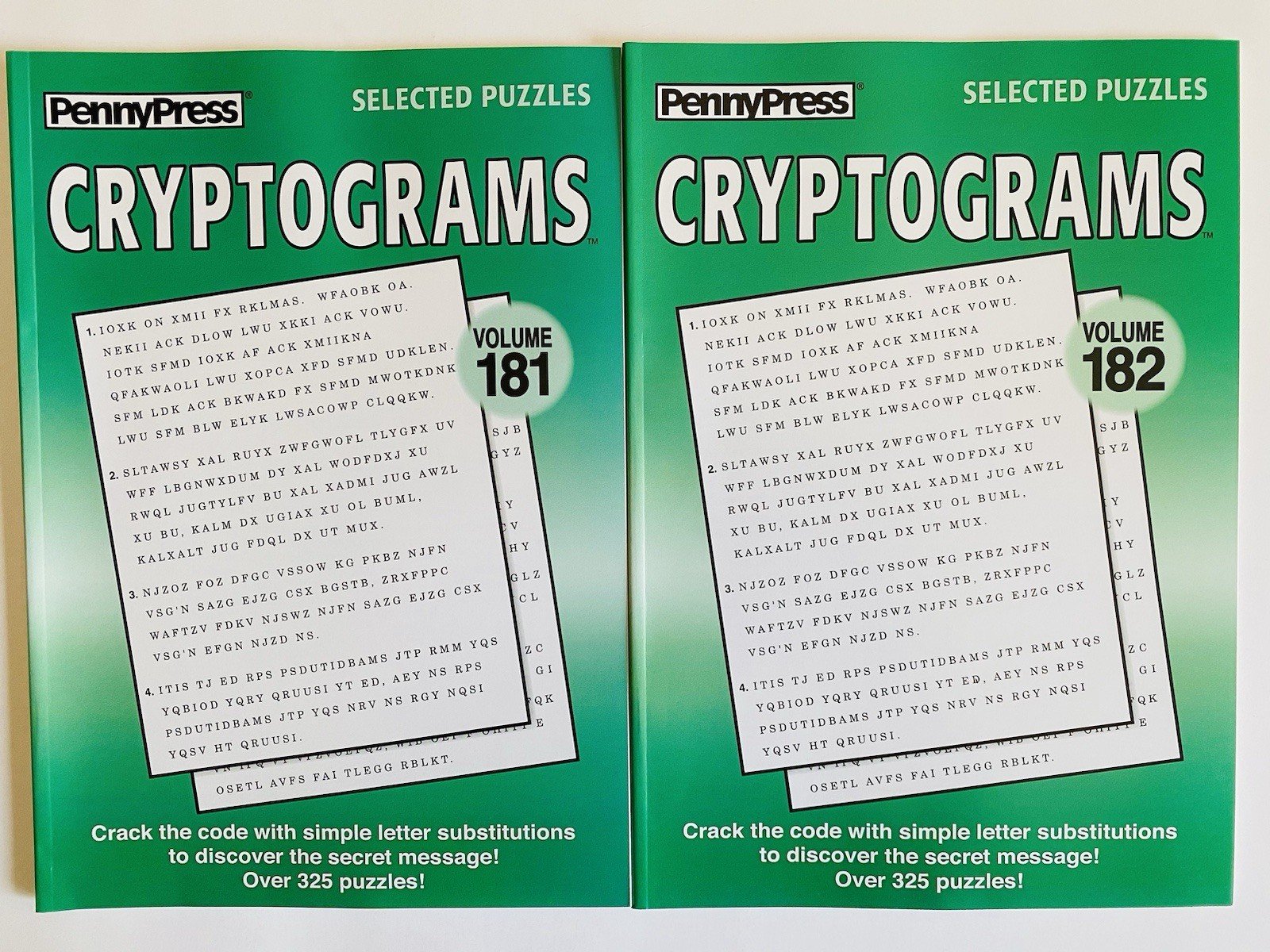 Cryptograms Penny Press DELL Selected Puzzles Variety Quotation Volume 181 182