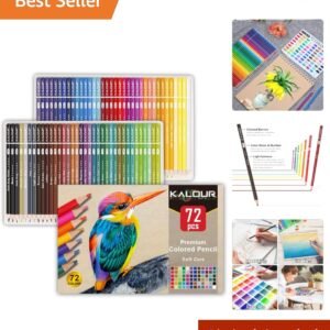 72 Count Colored Pencils for Adult Coloring Books, Soft Core,Ideal for Drawin...