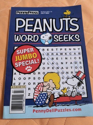 Peanuts Snoopy Word Seeks Puzzles Book by Penny Press July 2024 Edition🆕🆓Ship!