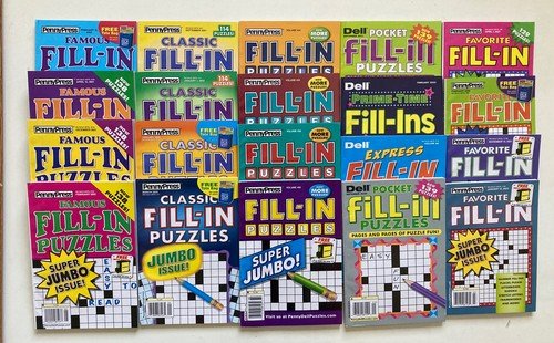 Lot of 4 Penny Press Fill-Ins Puzzle Books Famous Express Pocket Prime Unsorted