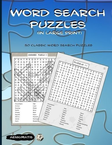 WORD SEARCH PUZZLES (IN LARGE PRINT) By Aenigmatis **BRAND NEW**