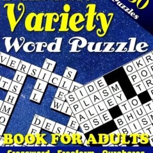 FANTASTIC VARIETY WORD PUZZLE BOOK FOR ADULTS (CROSSWORD, By Cindy Belloc *NEW*
