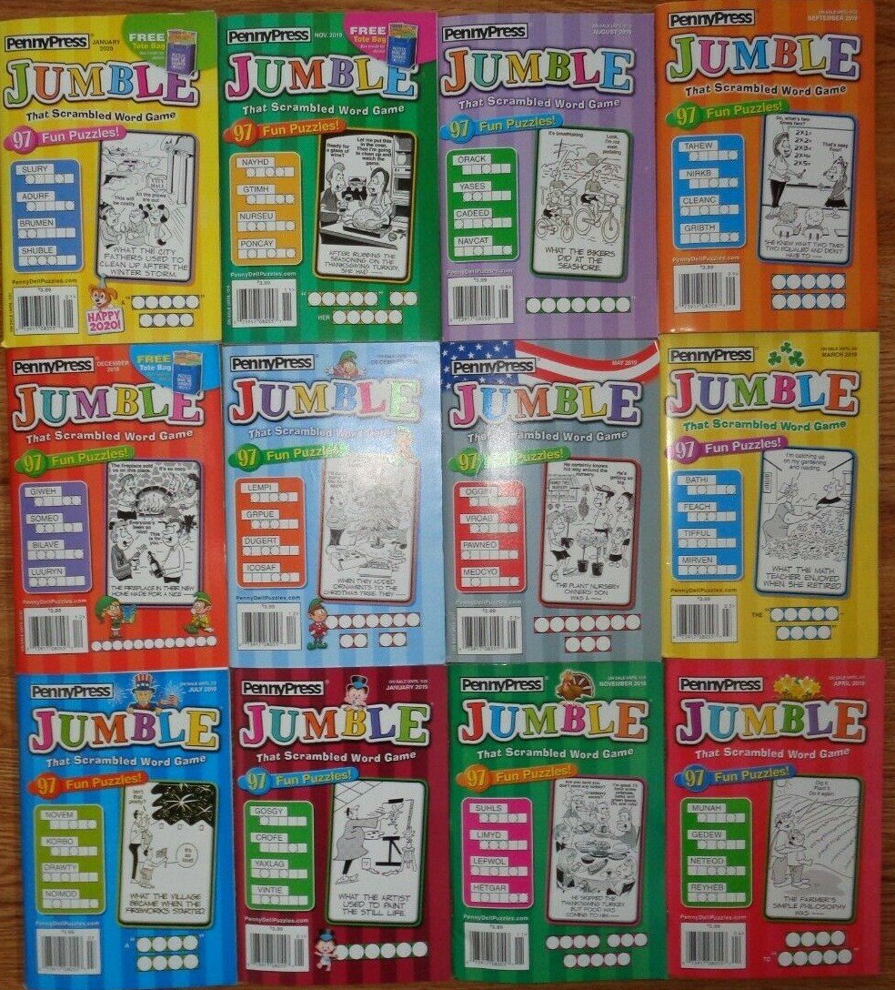 Lot of 12 Penny Press Jumble Puzzle Books Unsorted Mixed (LOT OF 12 ONLY) Word