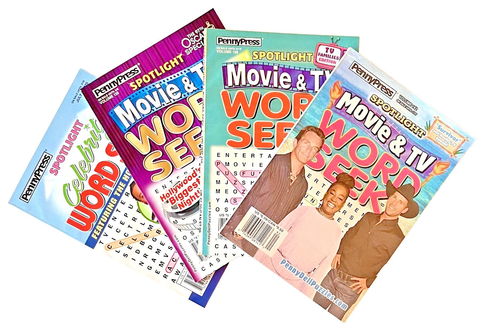 Lot 4 NEW Penny Press Spotlight Movie TV Word Seek Search Puzzle Books Simpsons