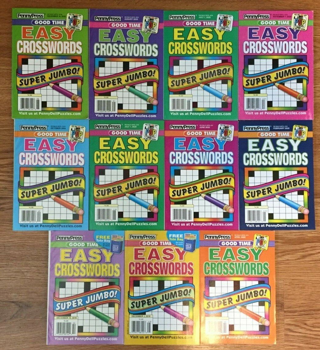 Lot of 5 Penny Press Good Time Easy Crossword Puzzle Books Unsorted