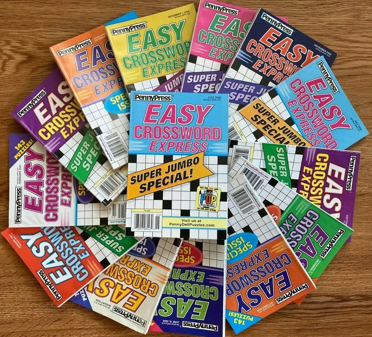Lot of 6 Penny Press Express Easy Crossword Puzzle Books Dell **Unsorted**