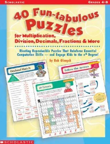 40 Fun-tabulous Puzzles for Multiplication, Division, Decimals, Fractions – GOOD