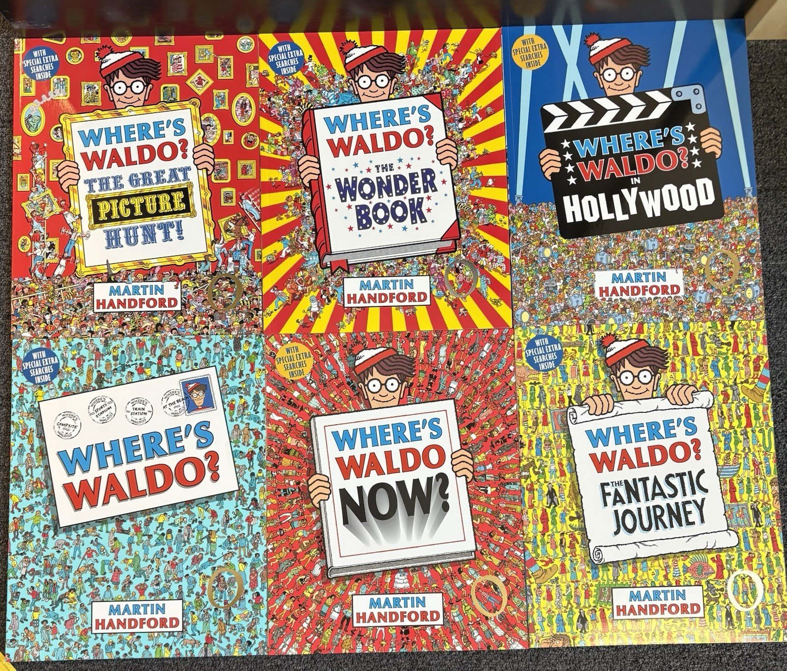 WHERE’S WALDO? THE SUPER SIX! MARTIN HANDFORD SIX BOOKS, A POSTER, AND A PUZZLE!