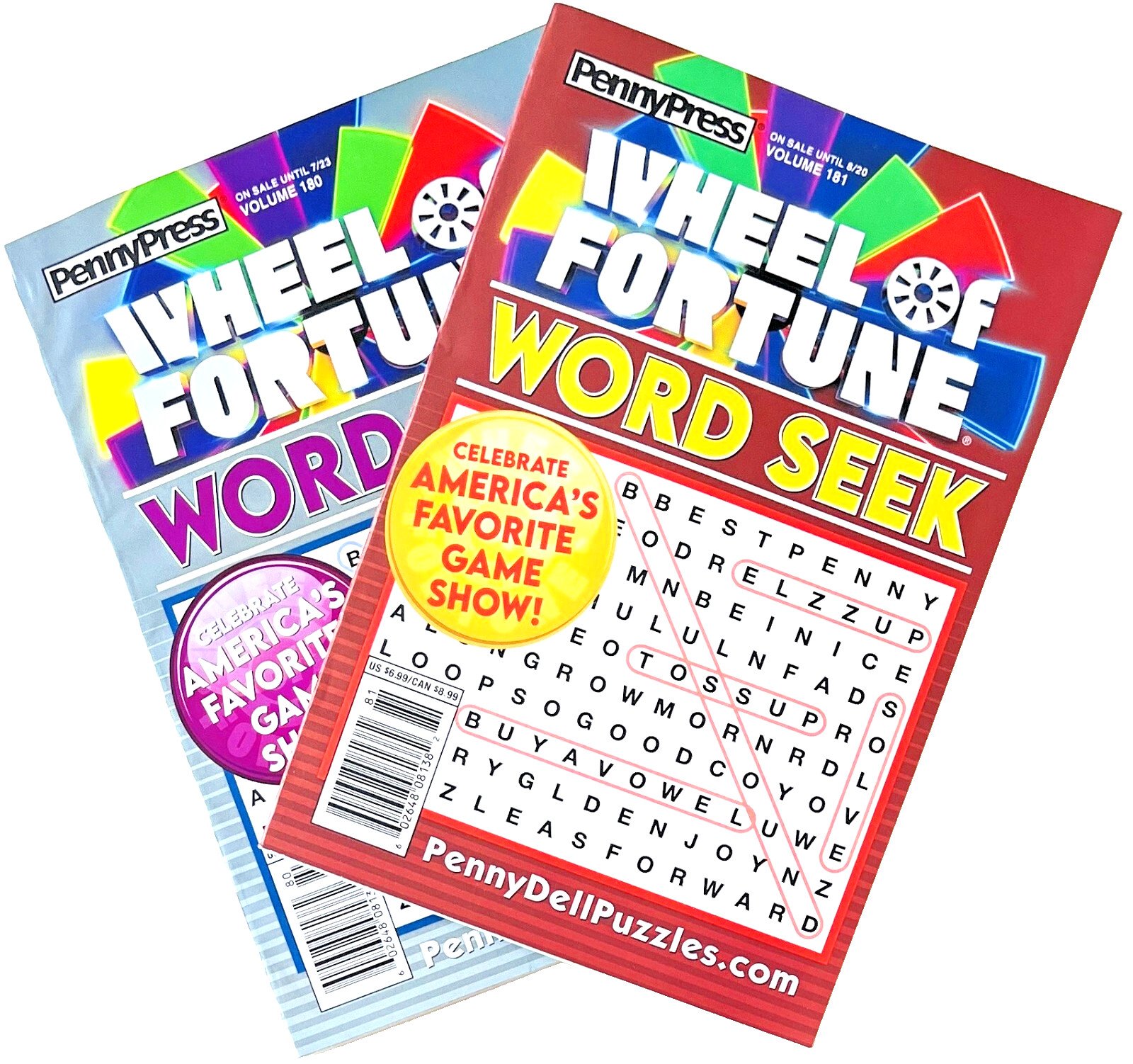 NEW Lot of 2 Penny Press WHEEL of FORTUNE Word Seek Search Find Puzzle Books