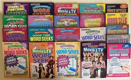 Lot of 6 Dell Penny Press Word Search Puzzle Books UNSORTED