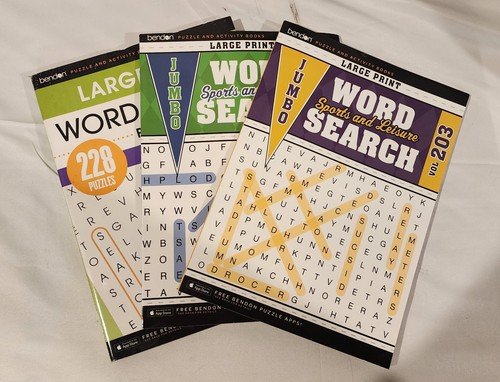 Large Print Word Search Puzzle Books, Approx 8500 Words – 350+ Puzzles – 3 books