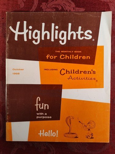 HIGHLIGHTS FOR CHILDREN Magazine October 1968 Activities Stories Puzzles!