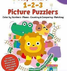 Play Smart 1-2-3 Picture Puzzlers Age 4+: Pre-K Activity Workbook with Stickers