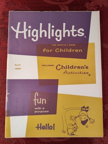 HIGHLIGHTS FOR CHILDREN Magazine April 1966 Activities Stories Puzzles!