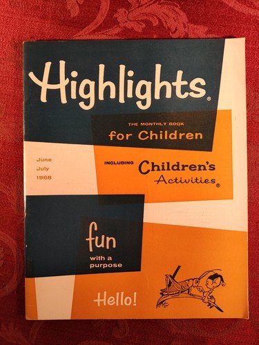 HIGHLIGHTS FOR CHILDREN Magazine June-July 1968 Activities Stories Puzzles!